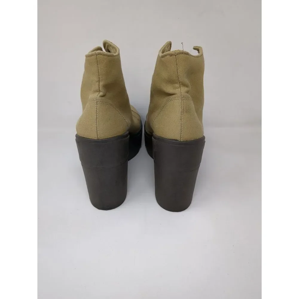 Vintage Bakers‎ Y2K Chunky Platform Heel Boots Shoes Canvas Women's Size 9 Italy